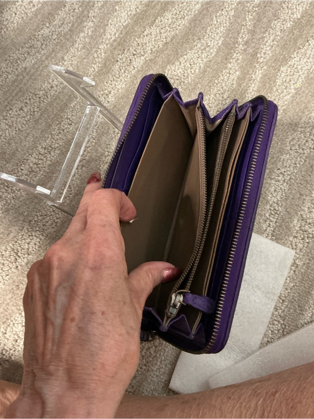 Bottega Veneta Intrecciato Purple Woven Leather Continental Zip Around Wallet - Picture 6 of 15